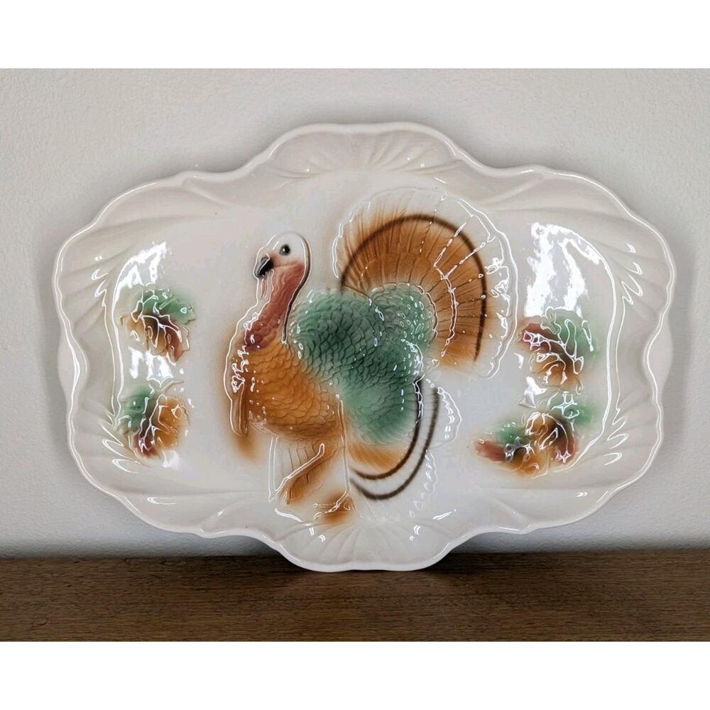 Vintage 1950s Turkey Platter Lane and Co Van Nuys CA T-40 Thanksgiving Holiday